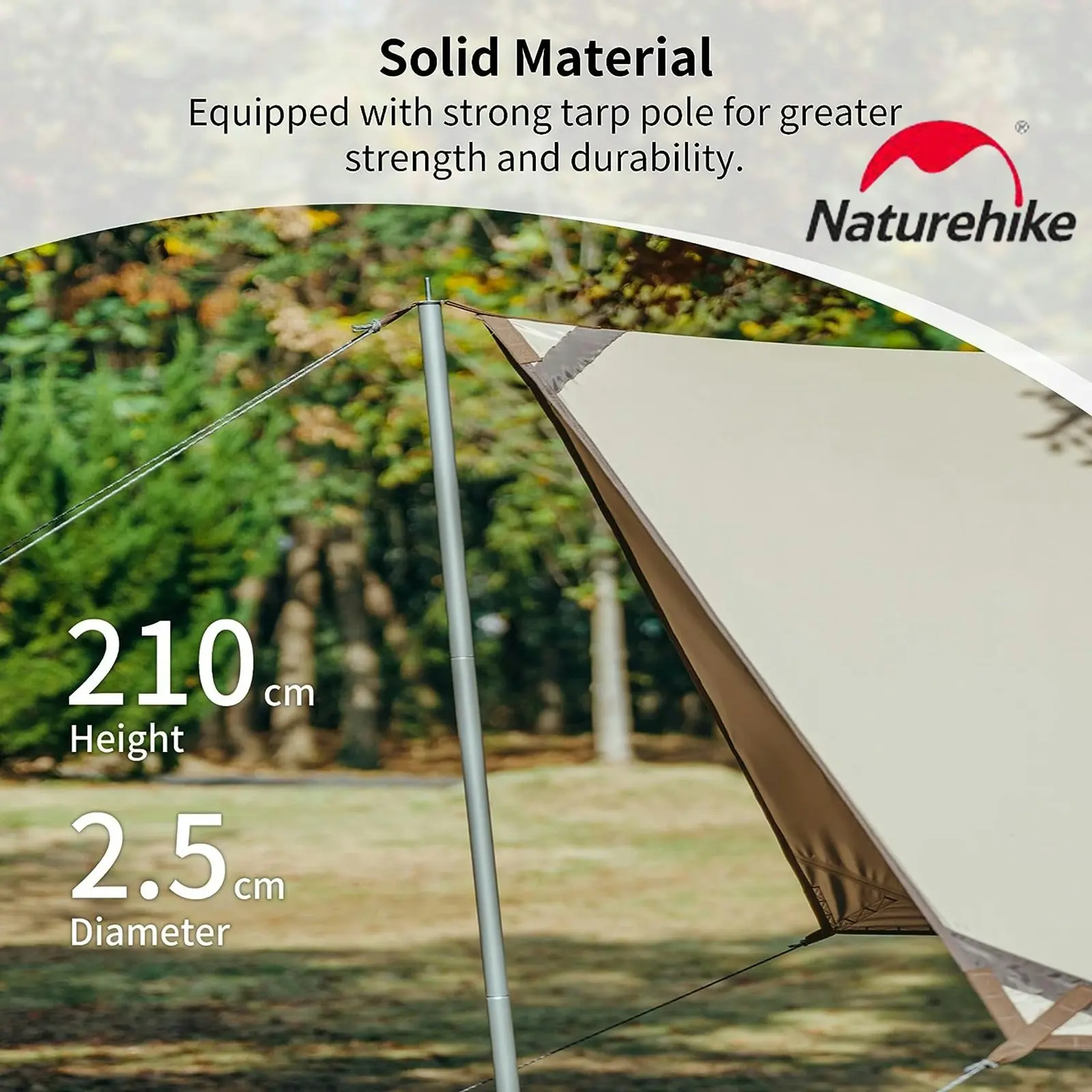 NatureHike Canopy Lightweight 4-6 Person Tent Tarp Shelters for Camping Hiking - Khaki 438x292cm