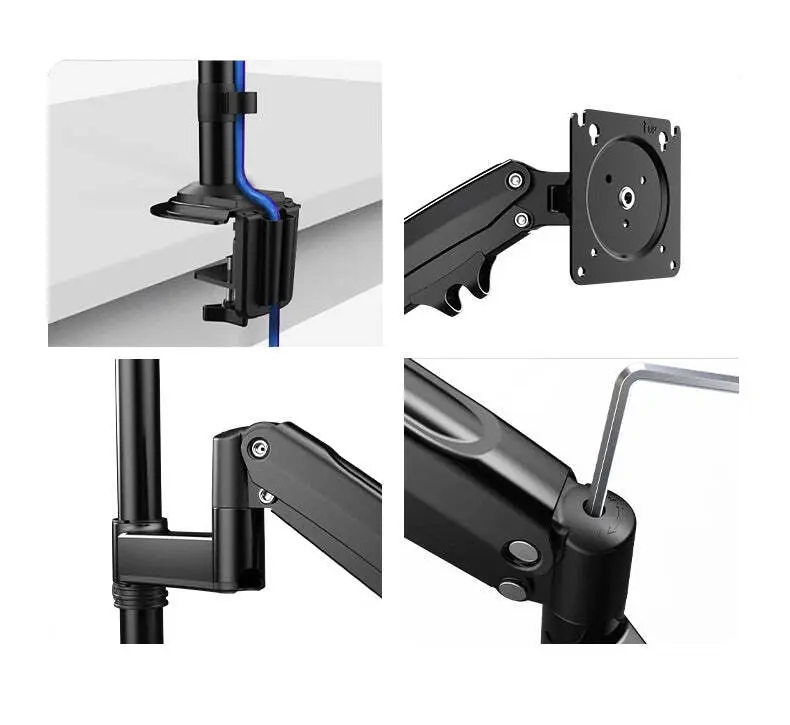 Viviendo Gas Spring Desk Stand and Monitor arm in Single or Dual Steel Monitor Mounts