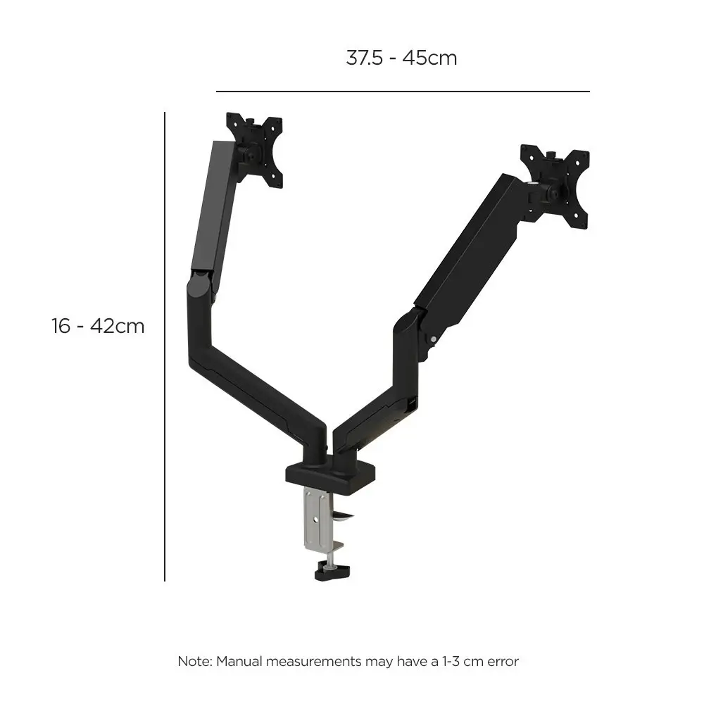 Viviendo Gas Spring Desk Stand and Monitor arm in Single or Dual Steel Monitor Mounts