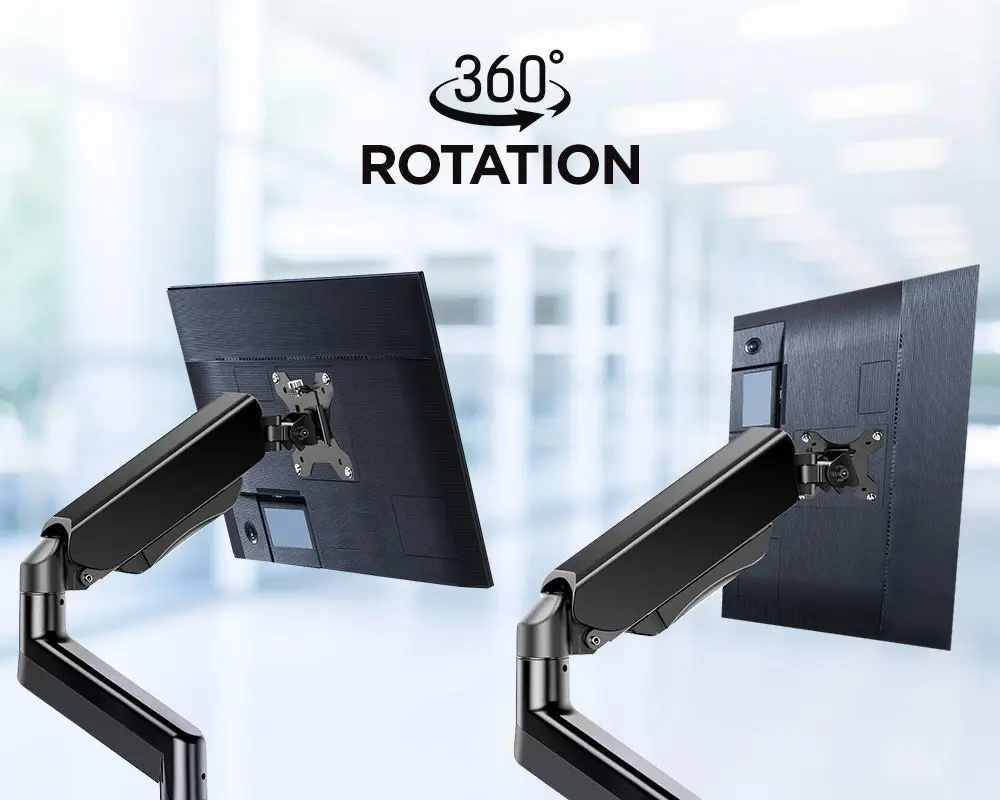 Viviendo Gas Spring Desk Stand and Monitor arm in Single or Dual Steel Monitor Mounts