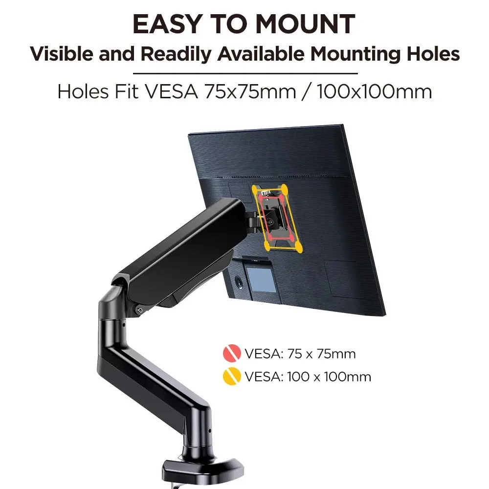 Viviendo Gas Spring Desk Stand and Monitor arm in Single or Dual Steel Monitor Mounts