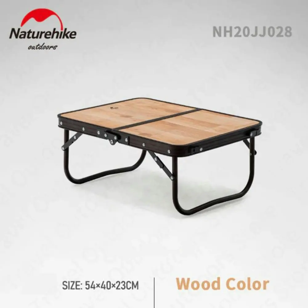 NatureHike Ultralight Foldable Table Aluminum BBQ Camping Furniture Folding Desk Small - Wood Grain