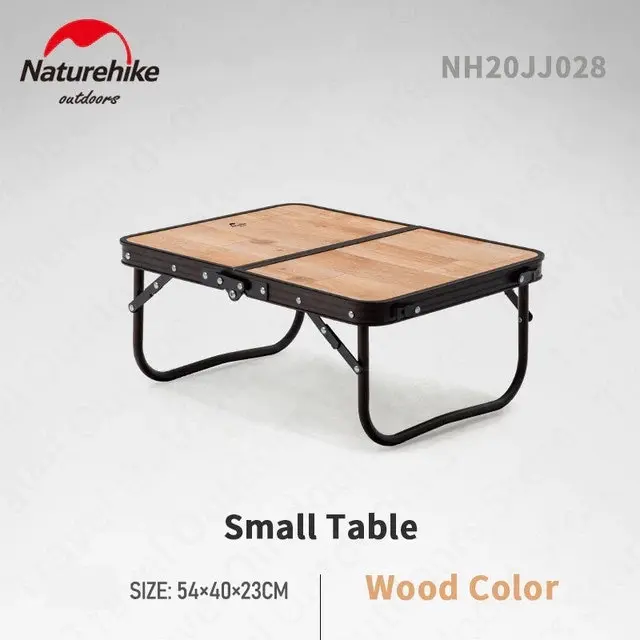 NatureHike Ultralight Foldable Table Aluminum BBQ Camping Furniture Folding Desk Small - Wood Grain