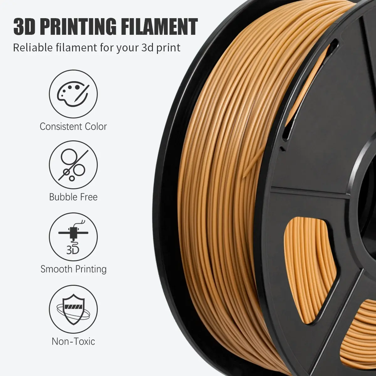 PLA+ 3d Printer Filament - 1kg 1.75mm - Coffee