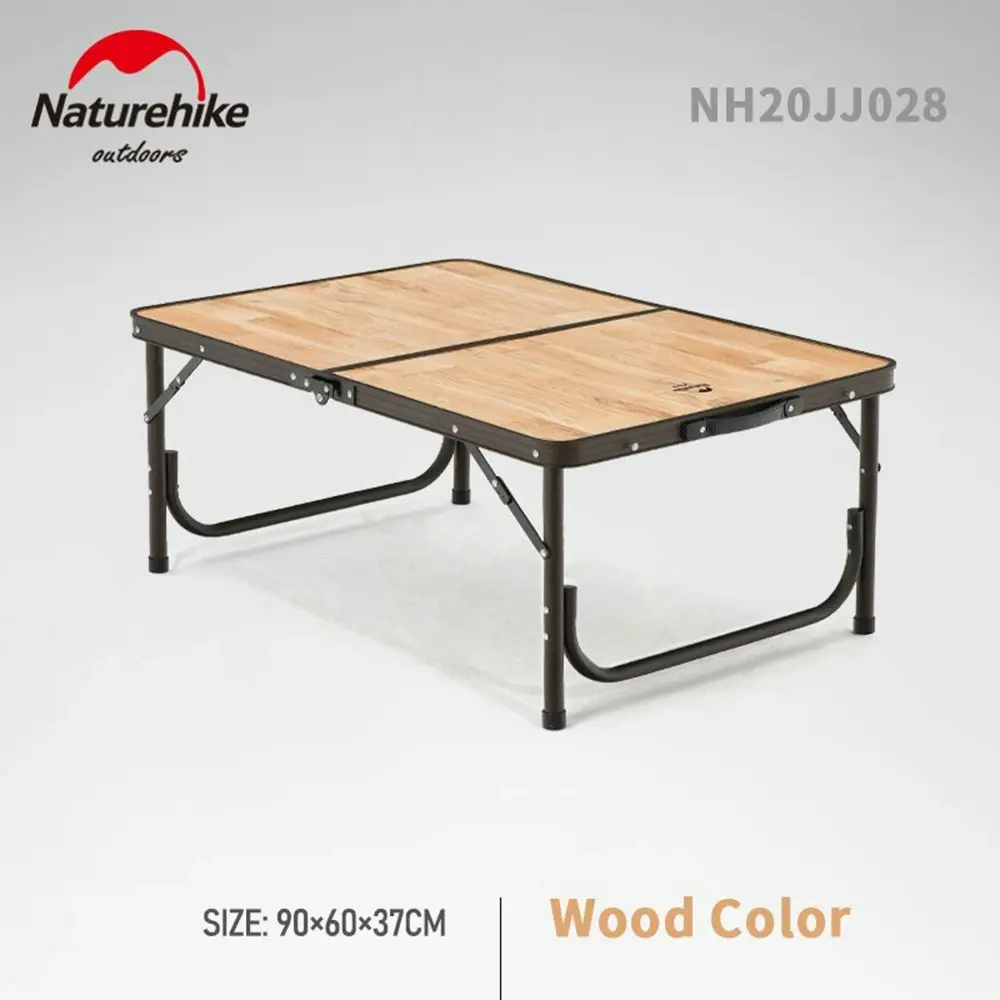 NatureHike Ultralight Foldable Table Aluminium BBQ Camping Furniture Folding Desk Large - Wood Grain