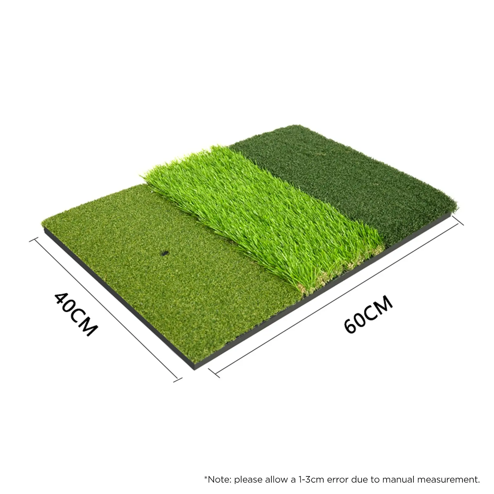 MaxU Tri-Turf 3-in-1 Portable Practice Golf Hitting Mat - 60x40cm