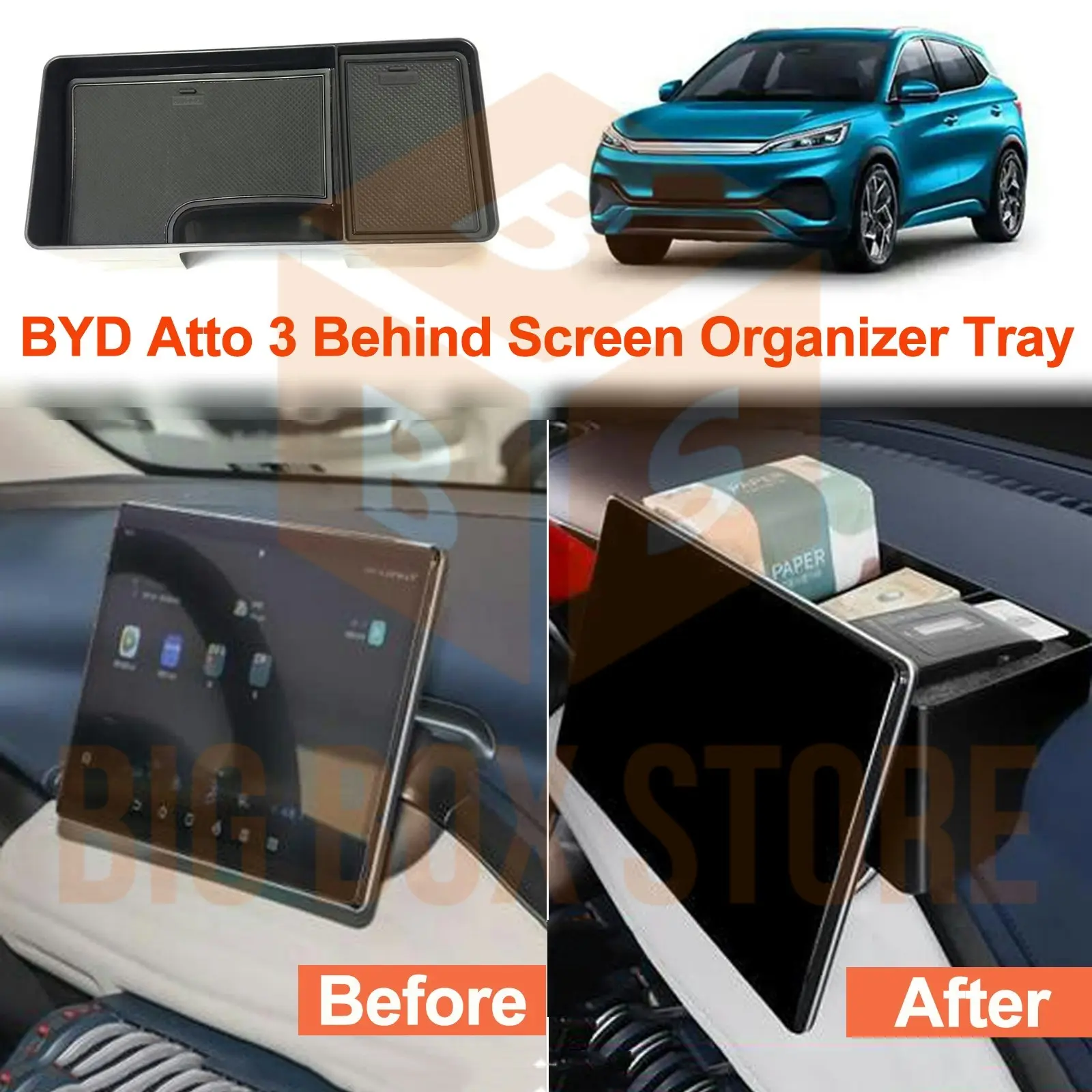 Accecar BYD Atto 3 Behind Screen Organizer Tray