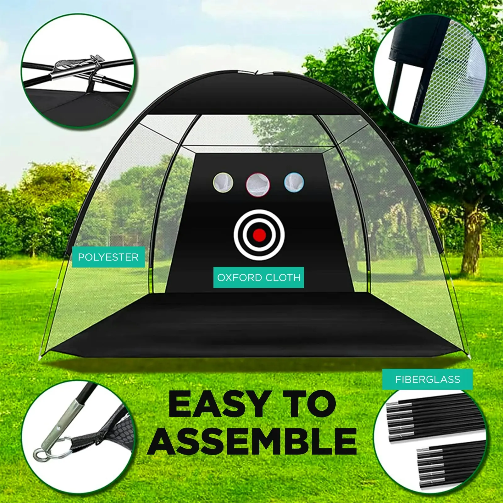 MaxU Golf Practice Net, 3x2M Golf Hitting Training Aids Nets with Target and Carry Bag for Backyard Driving Chipping