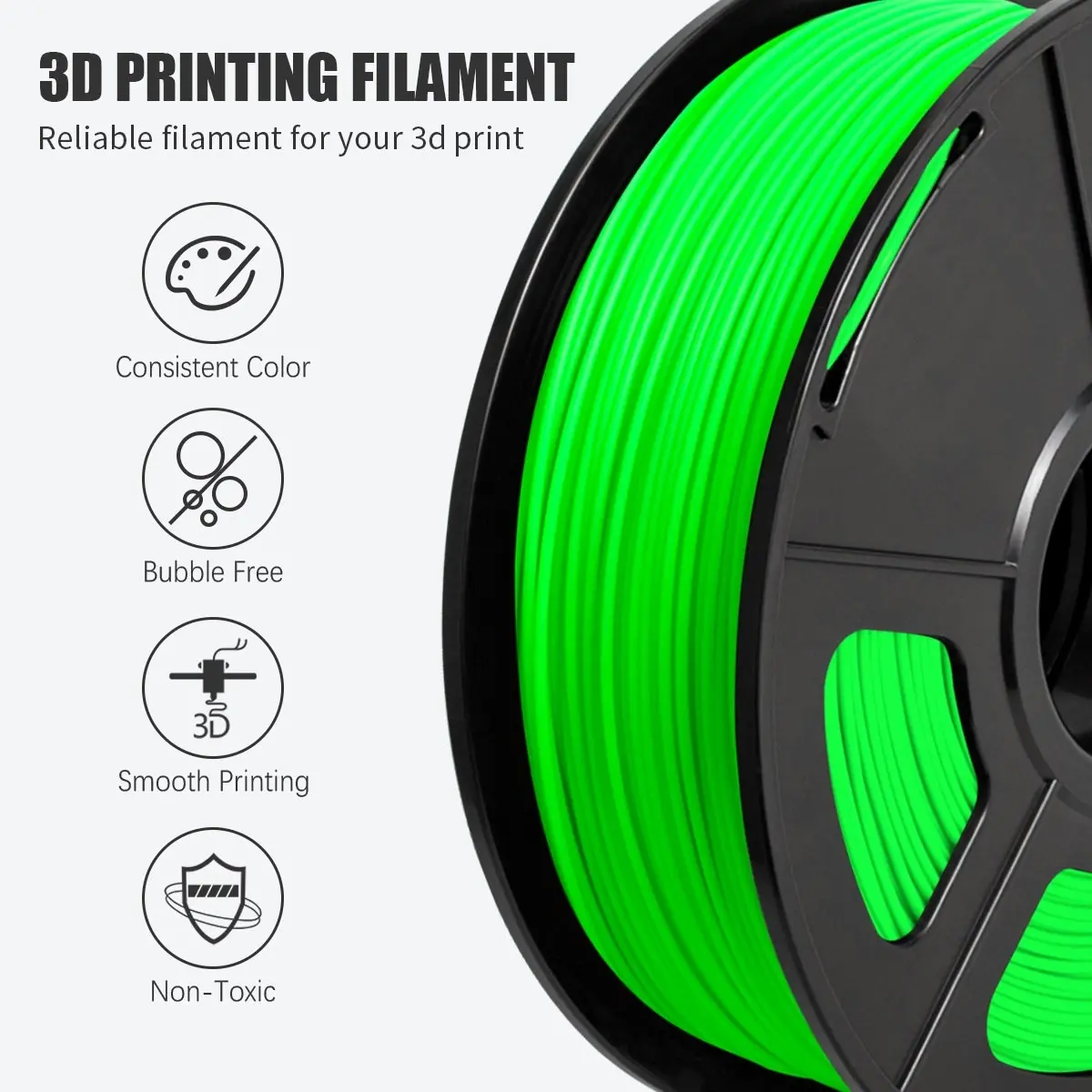 PLA 3d Printer Filament - 1kg 1.75mm - Green