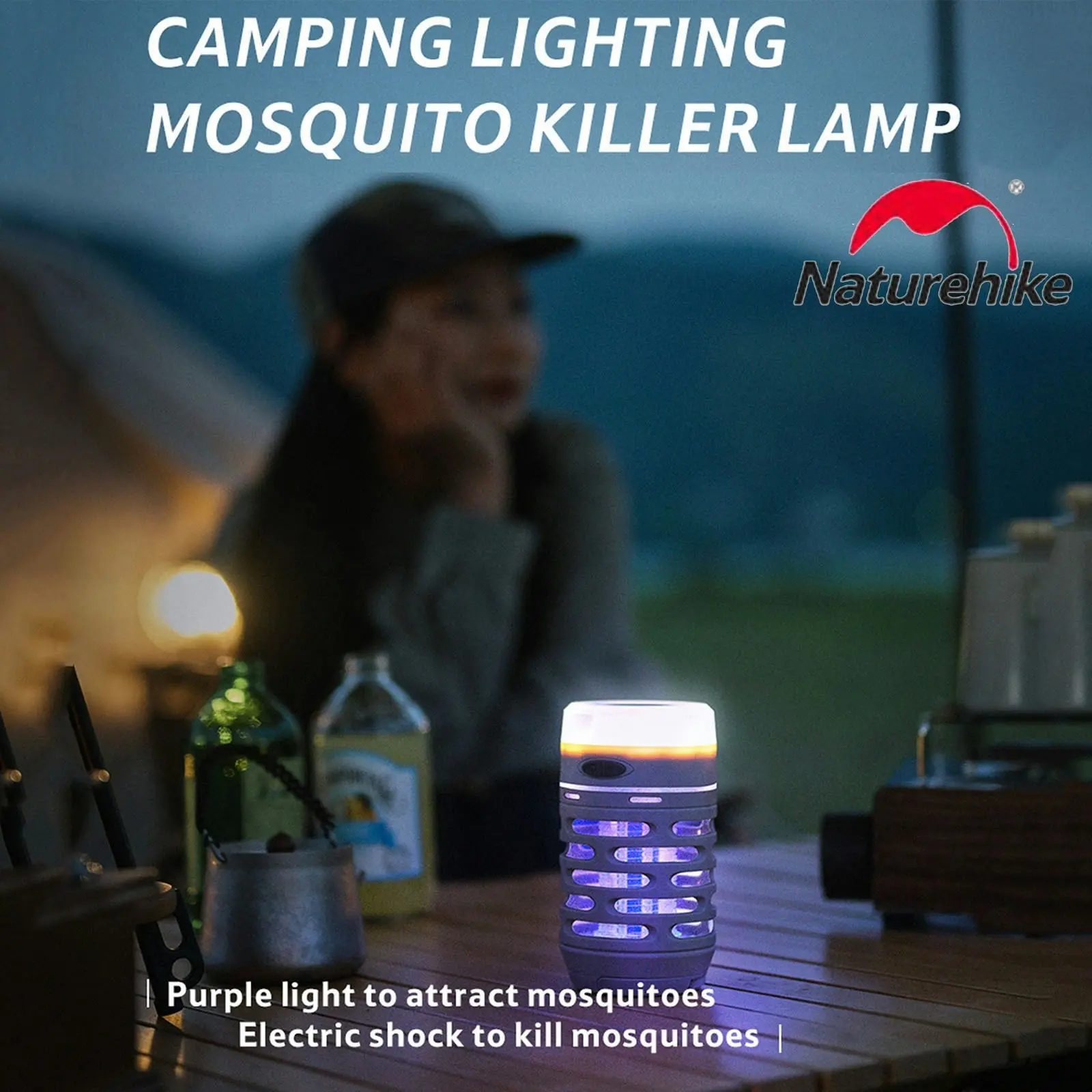 NatureHike Outdoor Electric Shock Mosquito Lamp Insect Repellent Waterproof Camping Lights Outdoor  - Green