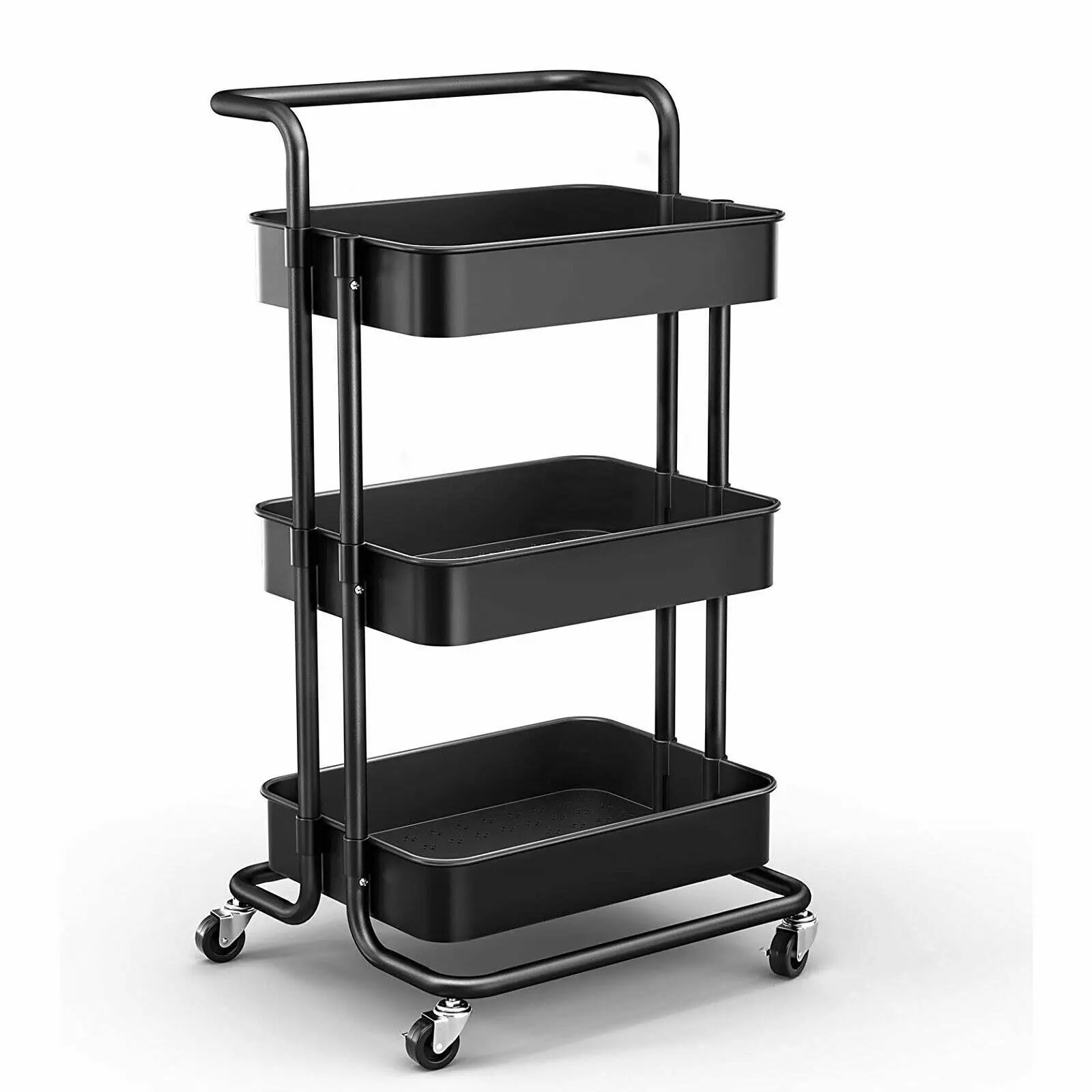 Viviendo Multi Tier Kitchen Trolley Storage Cart Carbon Steel Kitchen Shelf Organiser