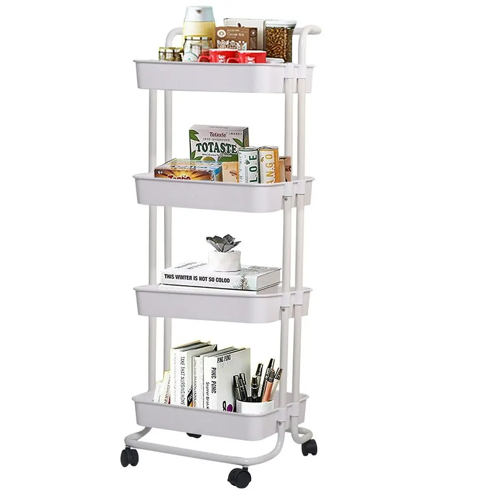 Viviendo Multi Tier Kitchen Trolley Storage Cart Carbon Steel Kitchen Shelf Organiser