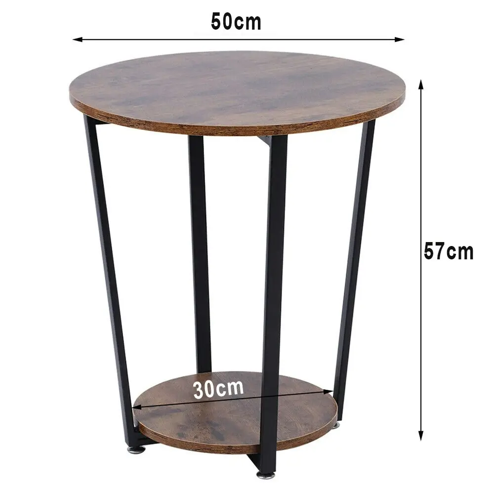 Viviendo 57cm Side Table Steel and Wood Bedside Table Industrial Style