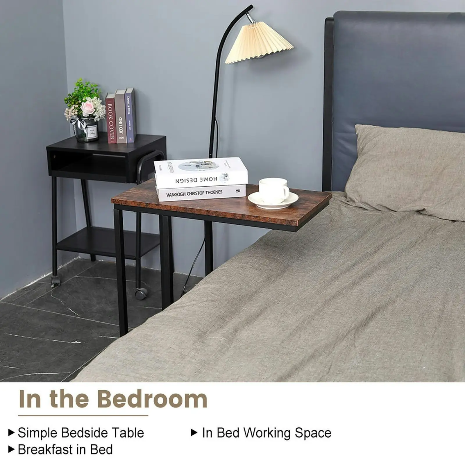 Viviendo Industrial Style C shaped Side table & Bedside table