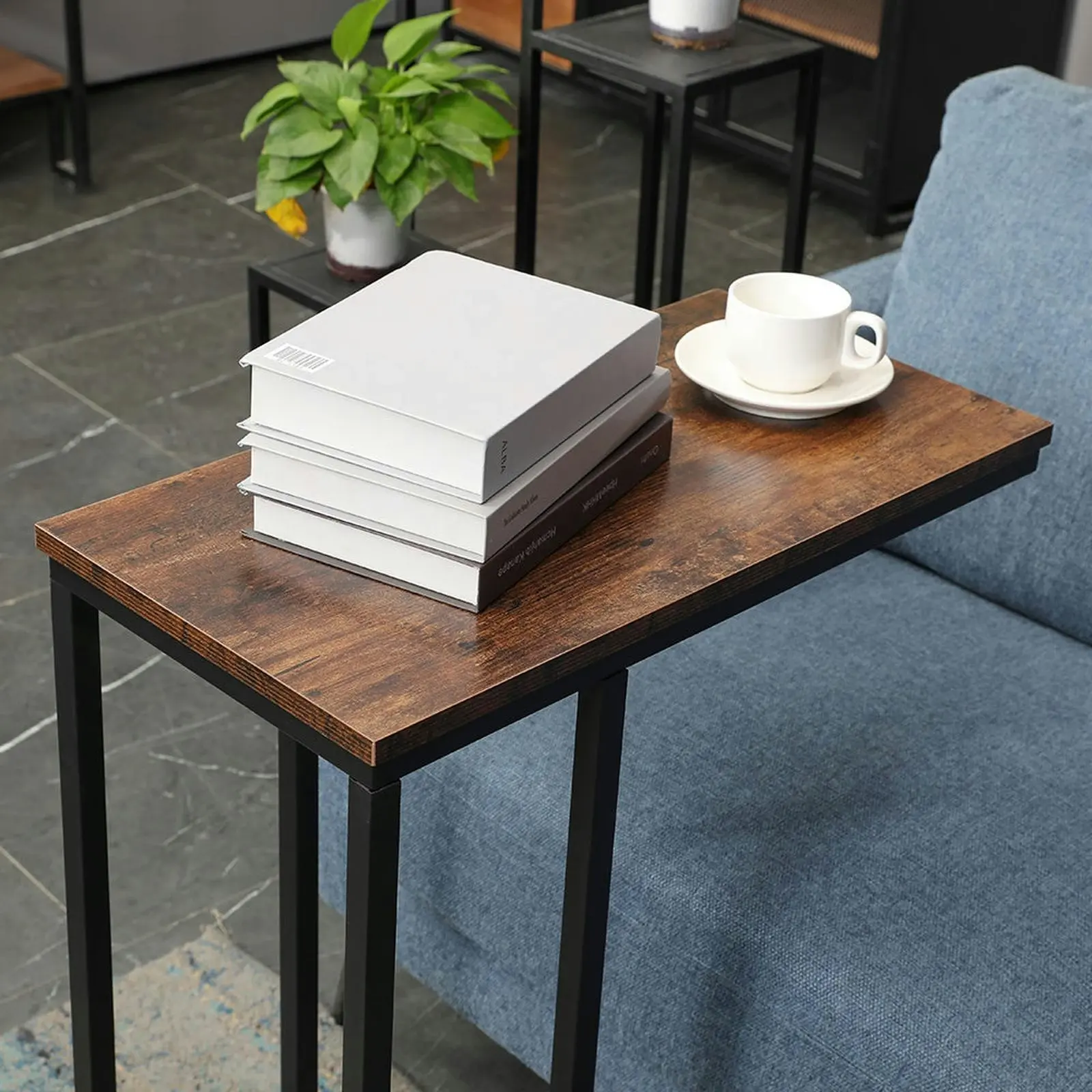 Viviendo Industrial Style C shaped Side table & Bedside table