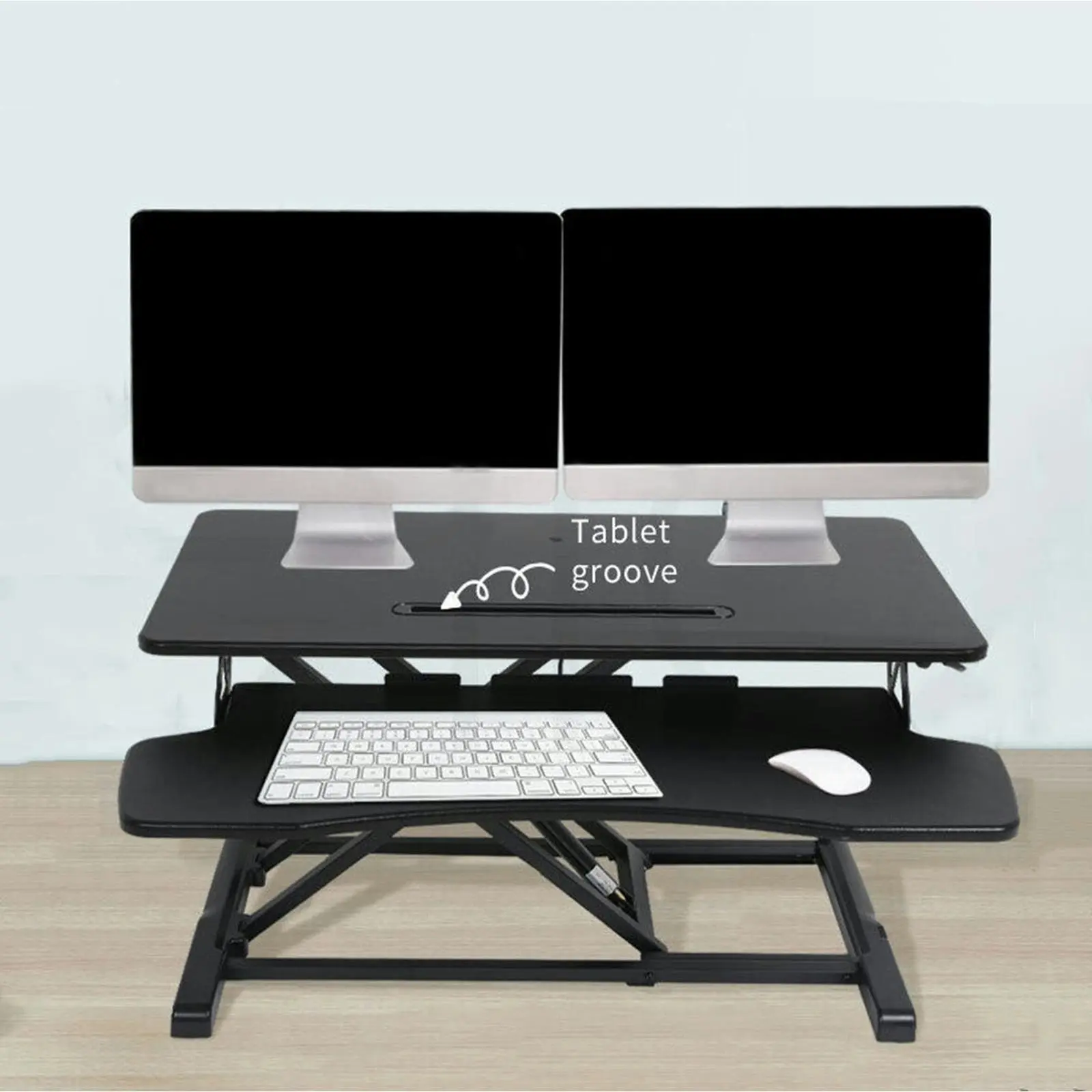 Viviendo Height Adjustable Desk Riser Sit Stand Computer Office Keyboard Shelf