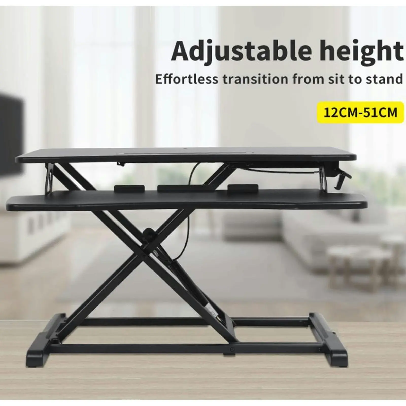 Viviendo Height Adjustable Desk Riser Sit Stand Computer Office Keyboard Shelf