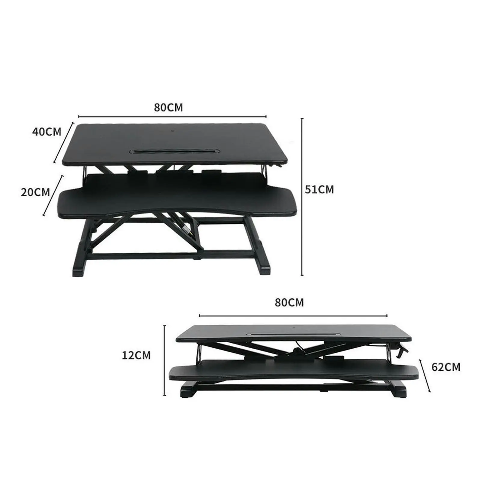 Viviendo Height Adjustable Desk Riser Sit Stand Computer Office Keyboard Shelf