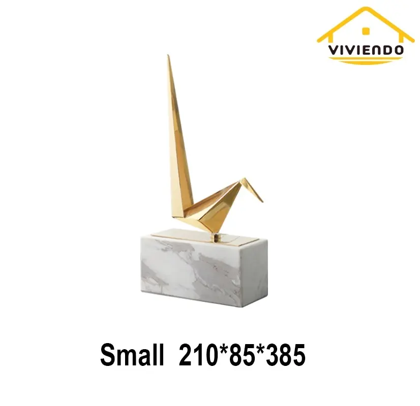 Viviendo Iconic Avian Plinth Art Sculpture in Marble & Stainless steel