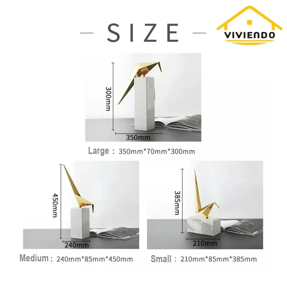 Viviendo Iconic Avian Plinth Art Sculpture in Marble & Stainless steel