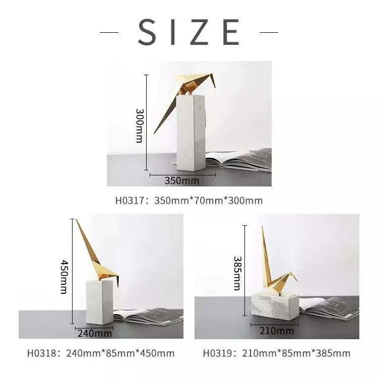 Viviendo Iconic Avian Plinth Art Sculpture in Marble & Stainless steel