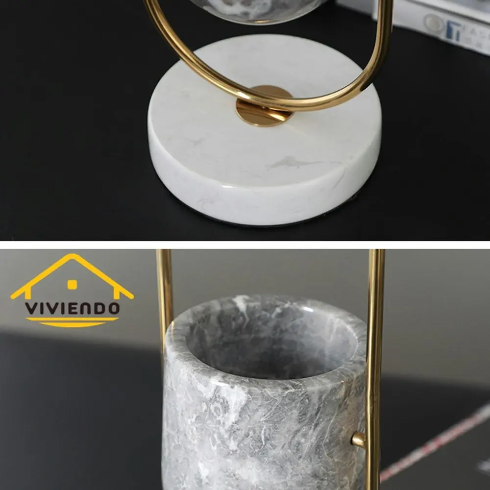 Viviendo Elliptical Bronze & Stainless Steel Flower Vase Marble and stainless steel Vase