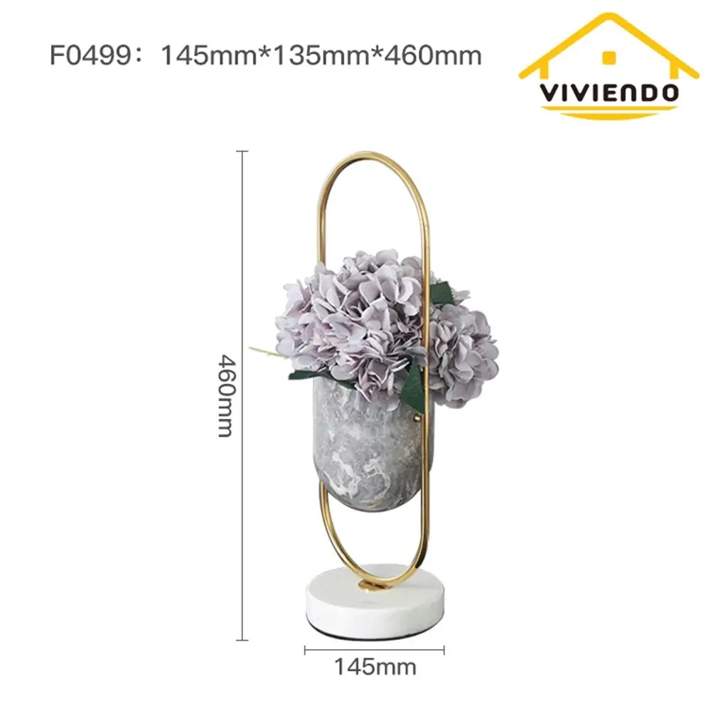 Viviendo Elliptical Bronze & Stainless Steel Flower Vase Marble and stainless steel Vase