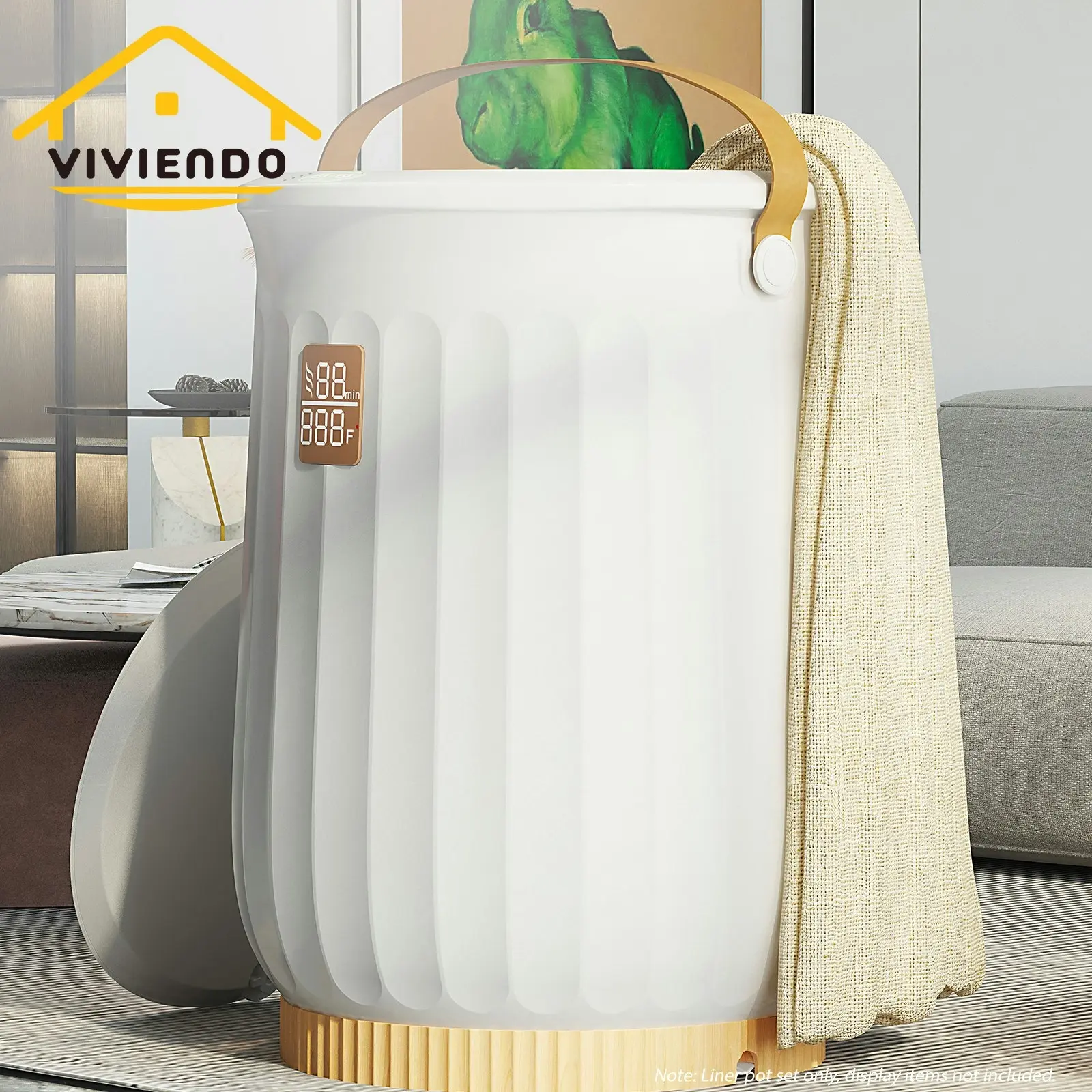 Viviendo 20L Luxury Bucket Large Towel Warmer Rapid Heat-Up with LED Display