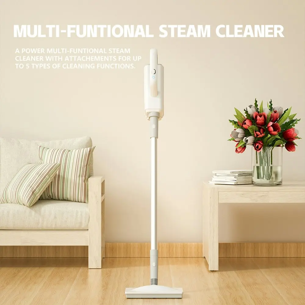 Viviendo 1500W Steam Mop & Floor Steam Cleaner with 5m Cord, Microfiber Mop Head - Bonus Attachments