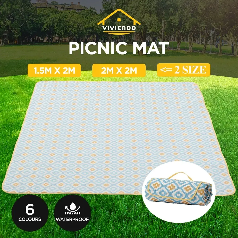 Viviendo 200x200cm Waterproof Outdoor Picnic Rug Blanket - Daisy