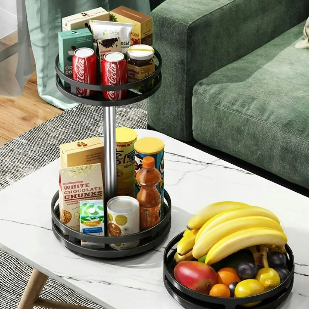 Viviendo Round Rotating Spice Rack Organsier for Pantry, Kitchen Countertop, Multitiered in Stainless Steel