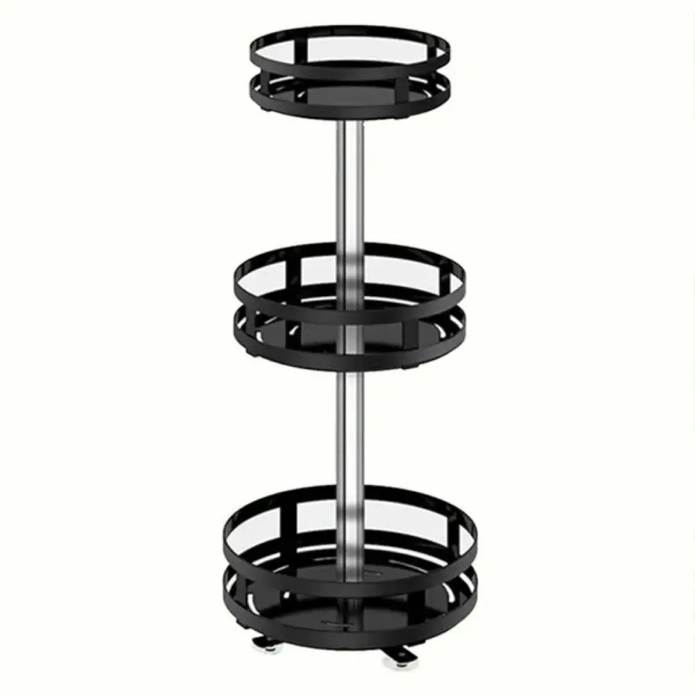 Viviendo Round Rotating Spice Rack Organsier for Pantry, Kitchen Countertop, Multitiered in Stainless Steel