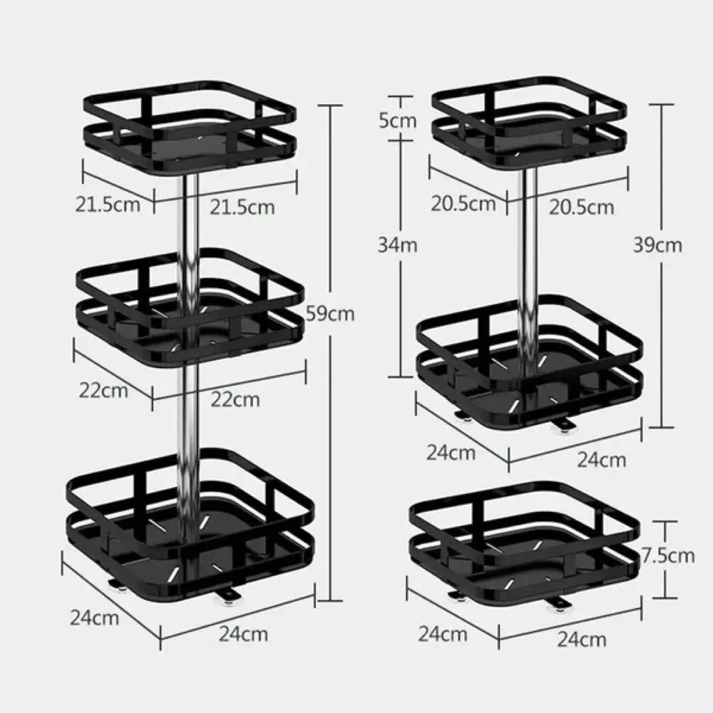 Viviendo Square Rotating Spice Rack Organiser for Pantry, Kitchen Countertop,  Multitiered in Carbon Steel