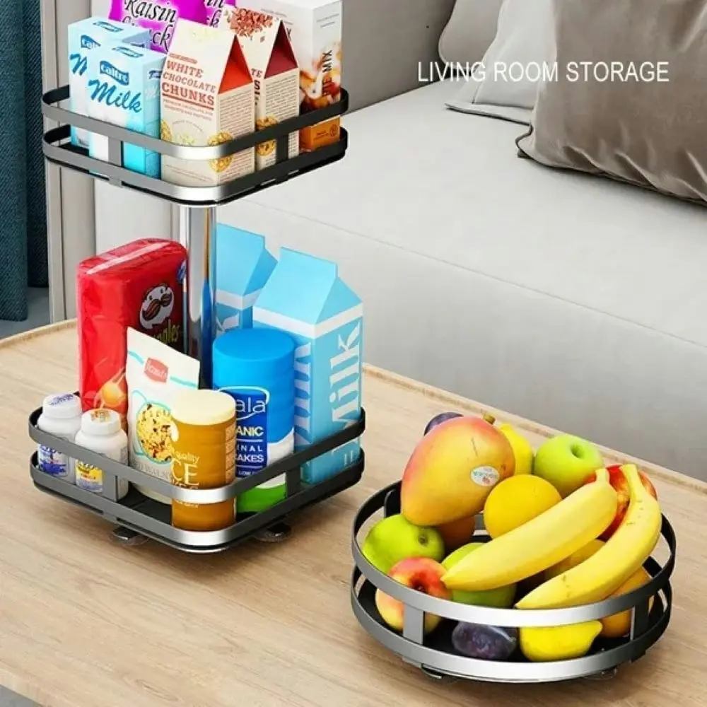 Viviendo Square Rotating Spice Rack Organiser for Pantry, Kitchen Countertop,  Multitiered in Carbon Steel