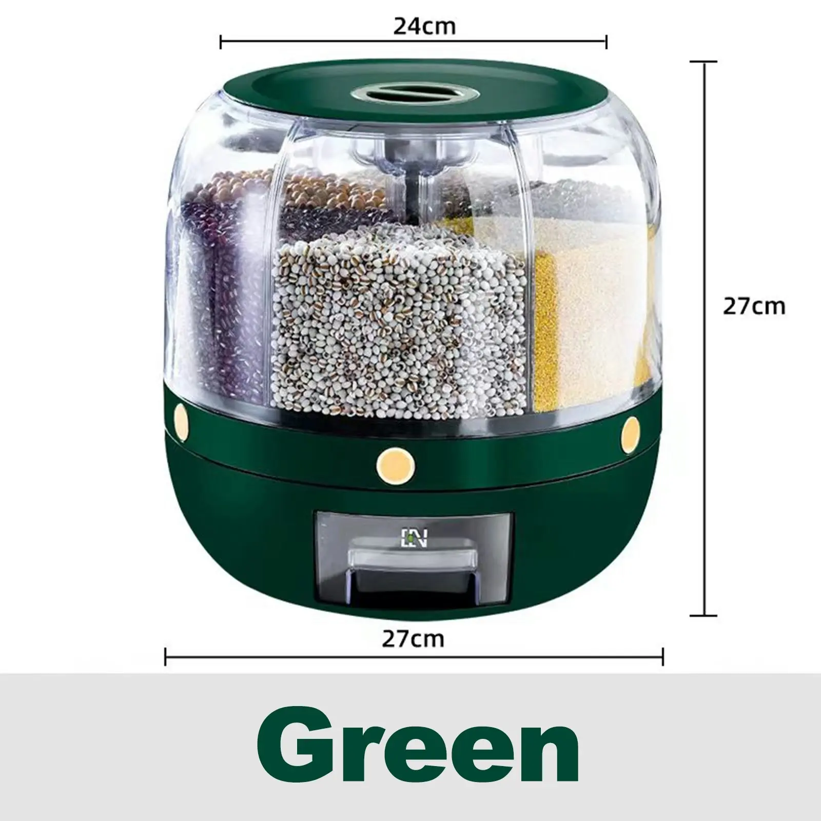 Viviendo 360 Degree Rotating Rice Cereal Dispenser Storage Container - Green