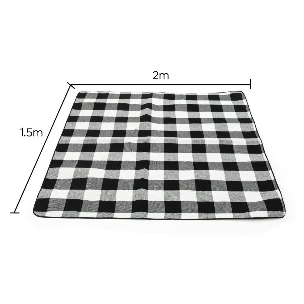 Viviendo 150x200cm Waterproof Outdoor Picnic Rug Blanket Classic - Grey Tile