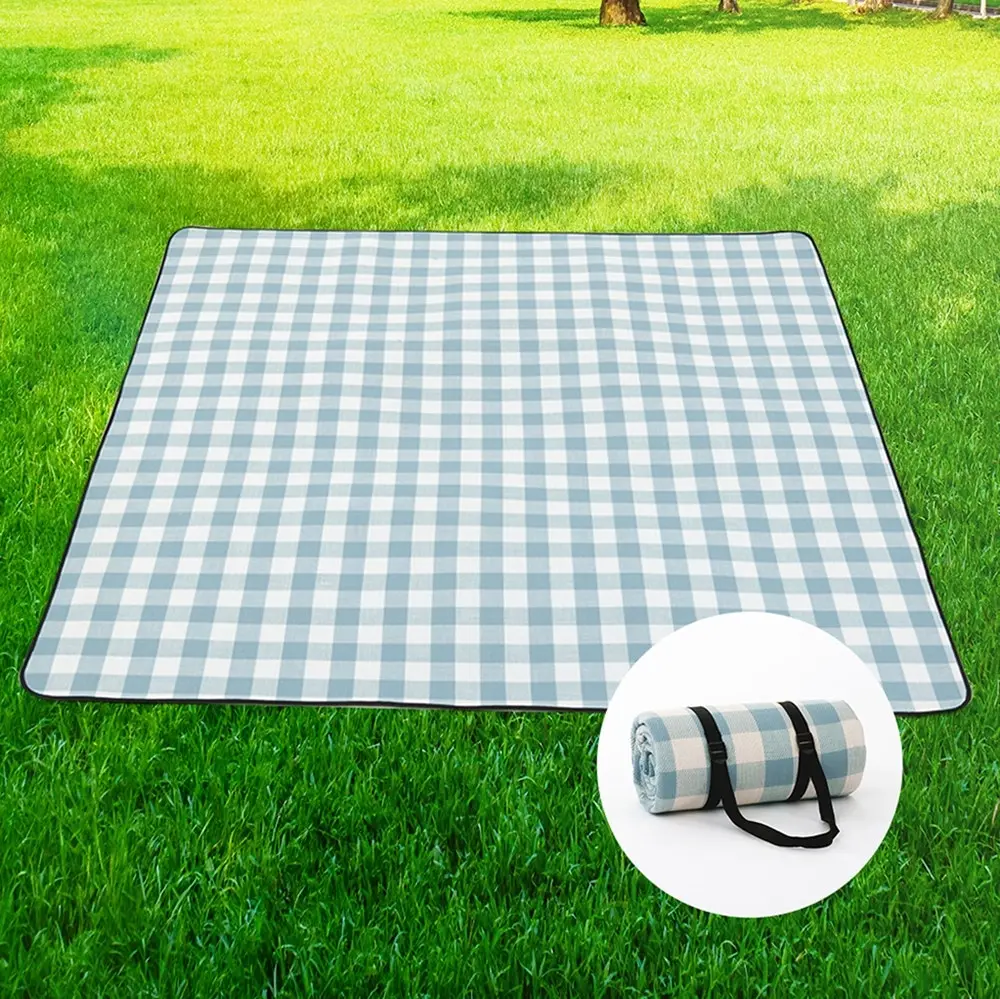 Viviendo 150x200cm Waterproof Outdoor Picnic Rug Blanket Classic - Baby Blue