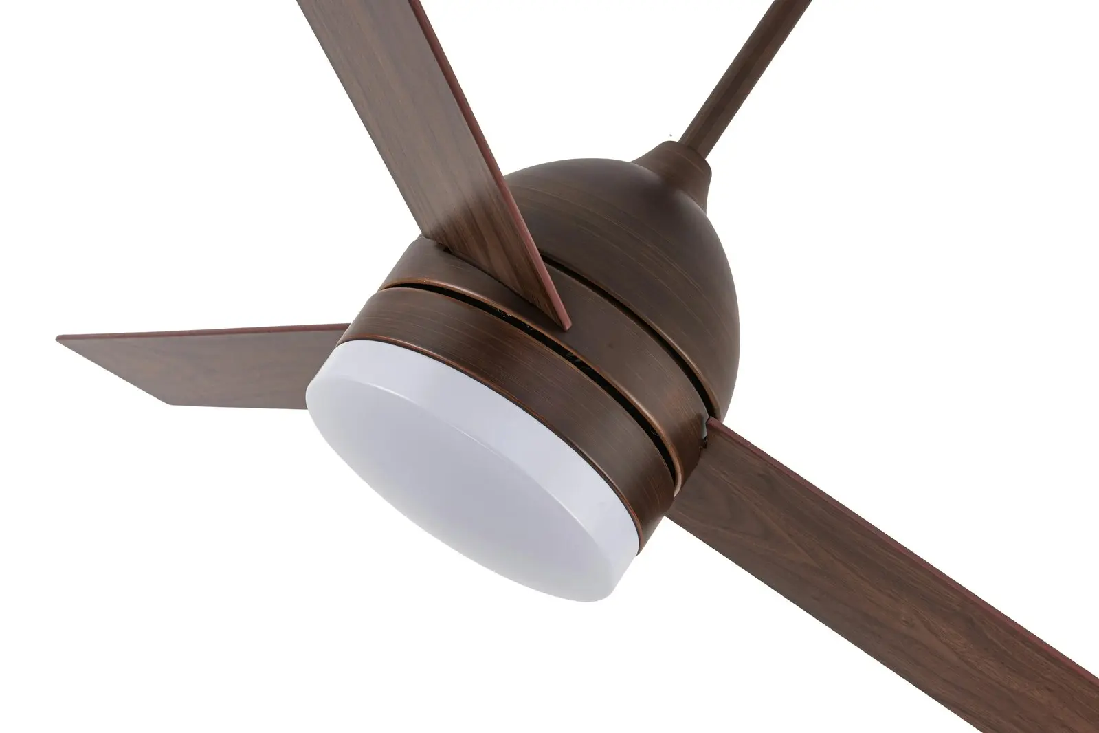 Viviendo 52 Inch 3 Blade Whisper AC Ceiling Fan with LED Light with 3 Speed Remote Control - Brown