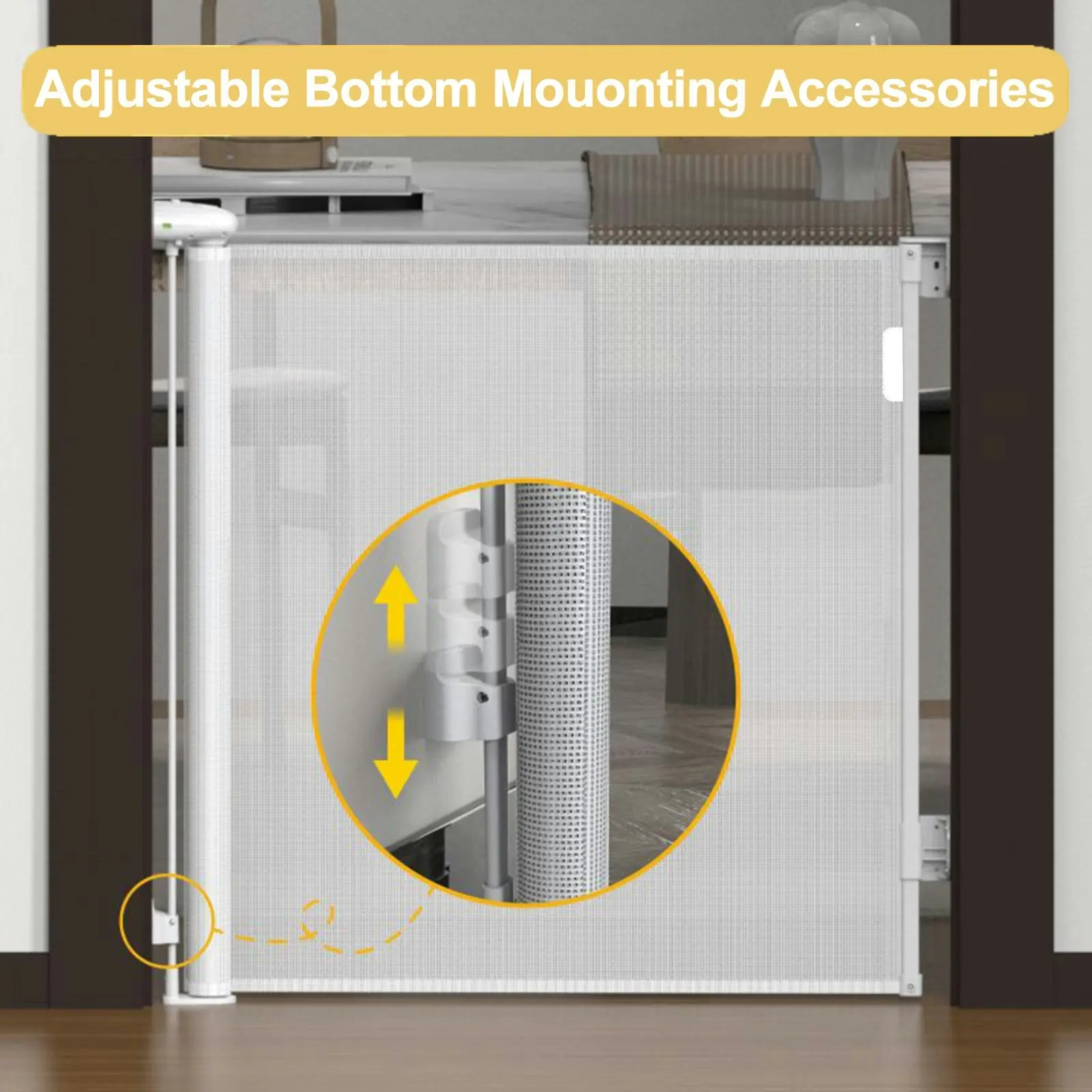 Viviendo 140cm Retractable Stair and Door Safety Gate Fence for Baby & Pet - Grey