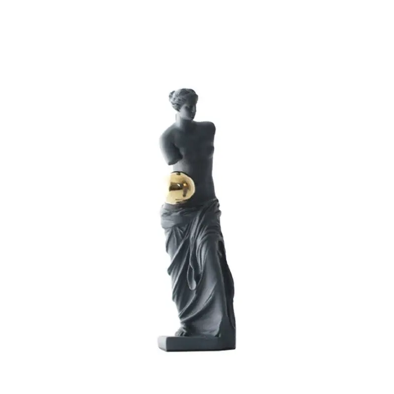 Viviendo Statue of Venus Art Sculpture with Golden Globe in Resin & Stainless Steel