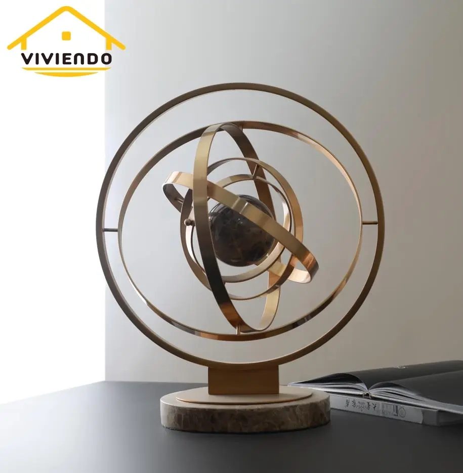 Viviendo Planetary Bronze & Marble Globe of world Ornament