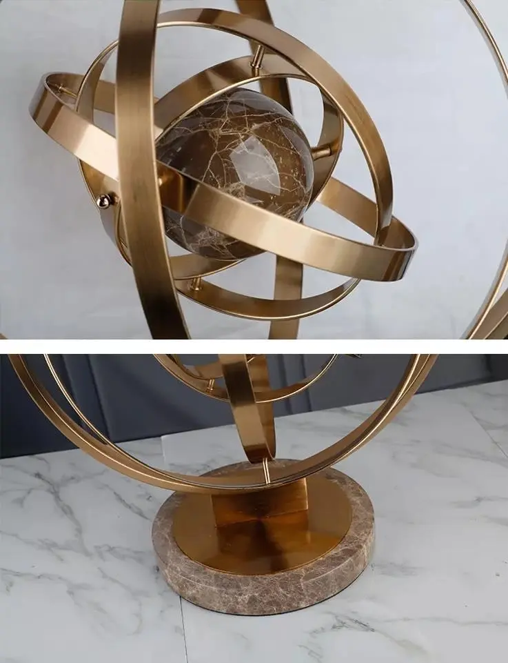 Viviendo Planetary Bronze & Marble Globe of world Ornament