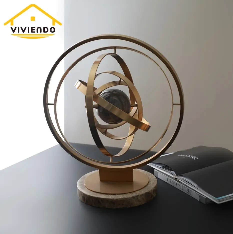 Viviendo Planetary Bronze & Marble Globe of world Ornament