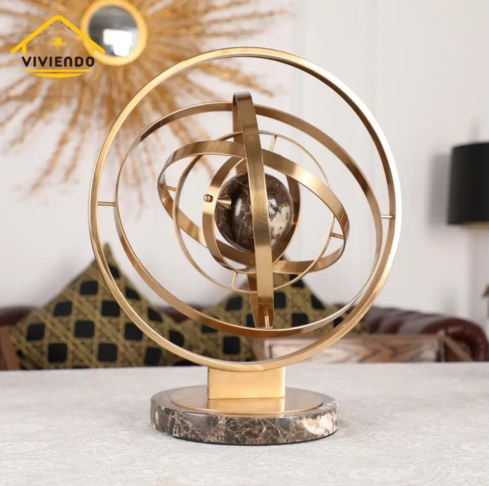 Viviendo Planetary Bronze & Marble Globe of world Ornament