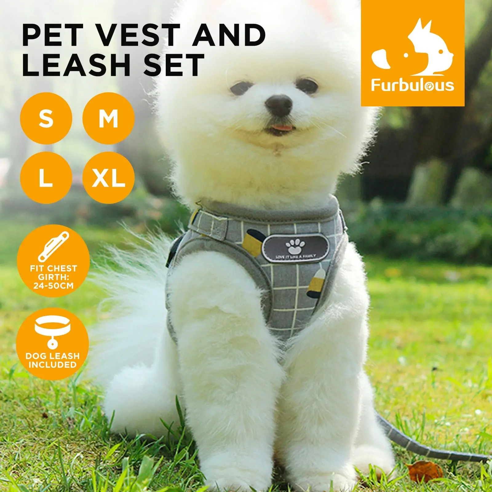 Furbulous No Pull Cat Small Dog Harness and Lead Set Adjustable Reflective Step-in Vest Harnesses Puppy Jacket - Pink L