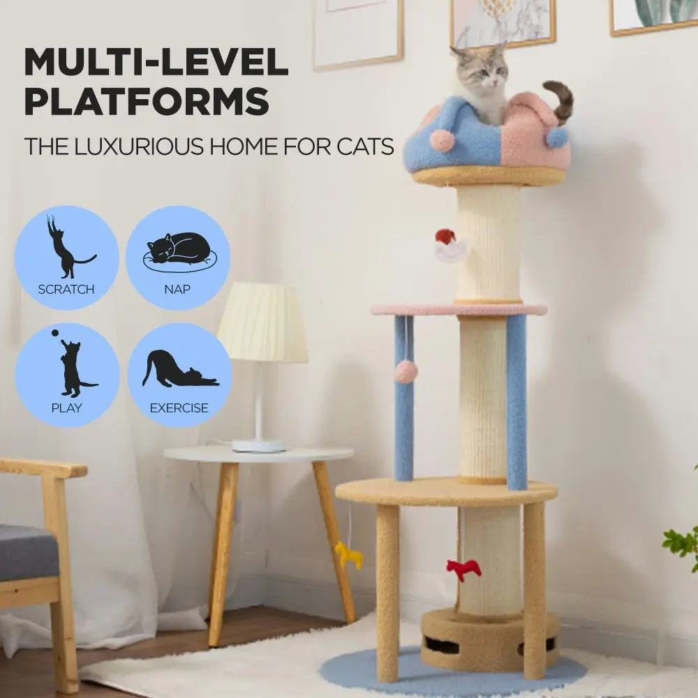 Furbulous 1.27m Cat Tower Climbing Tree and Multi Level Scratching Post Circus Style