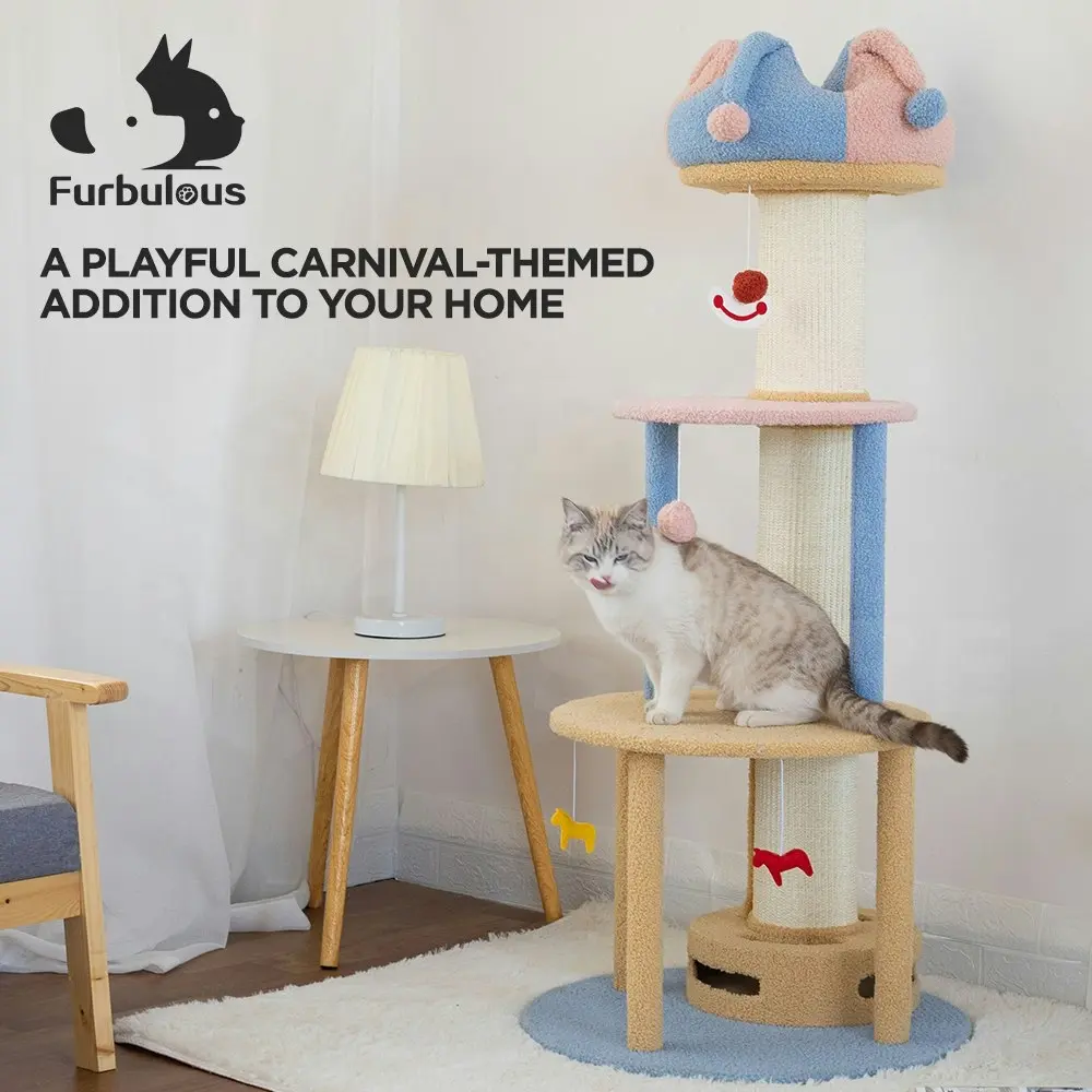 Furbulous 1.27m Cat Tower Climbing Tree and Multi Level Scratching Post Circus Style