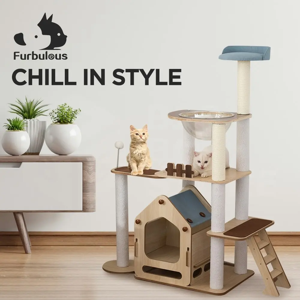 Furbulous 1.46m Cat Tree Mega Cat Tower and Scratching Post - Windmill style