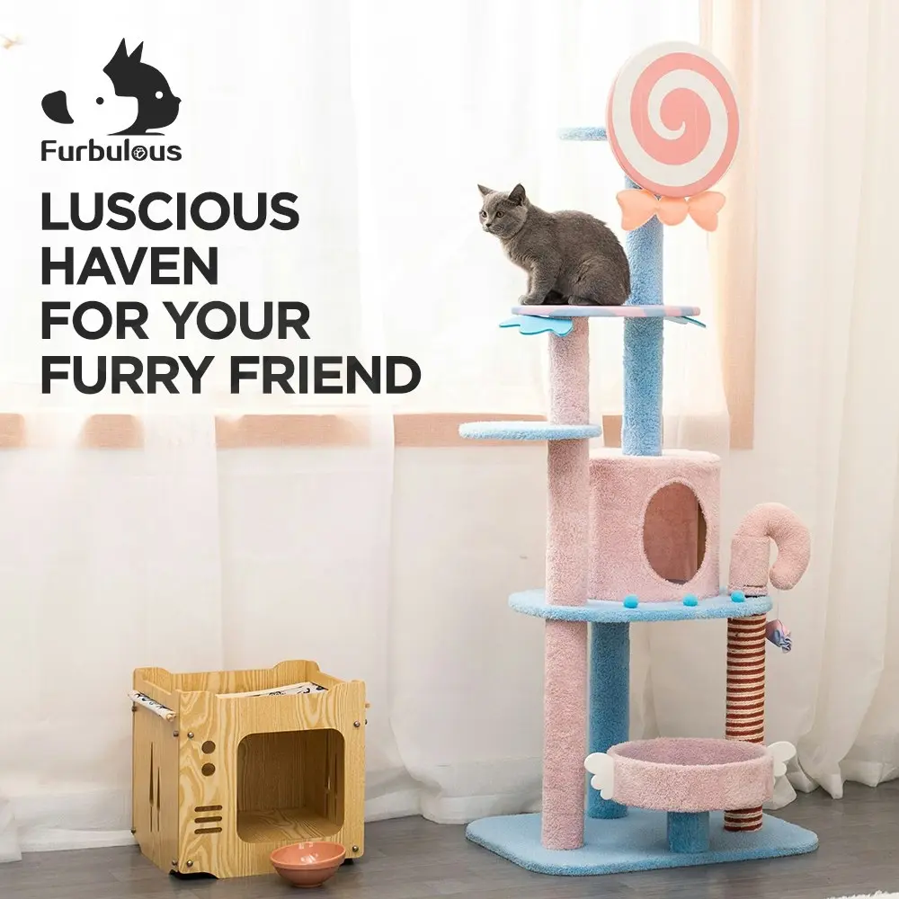 Furbulous 1.52m Lollipop Style Cat Tree Tower & Scratching Post