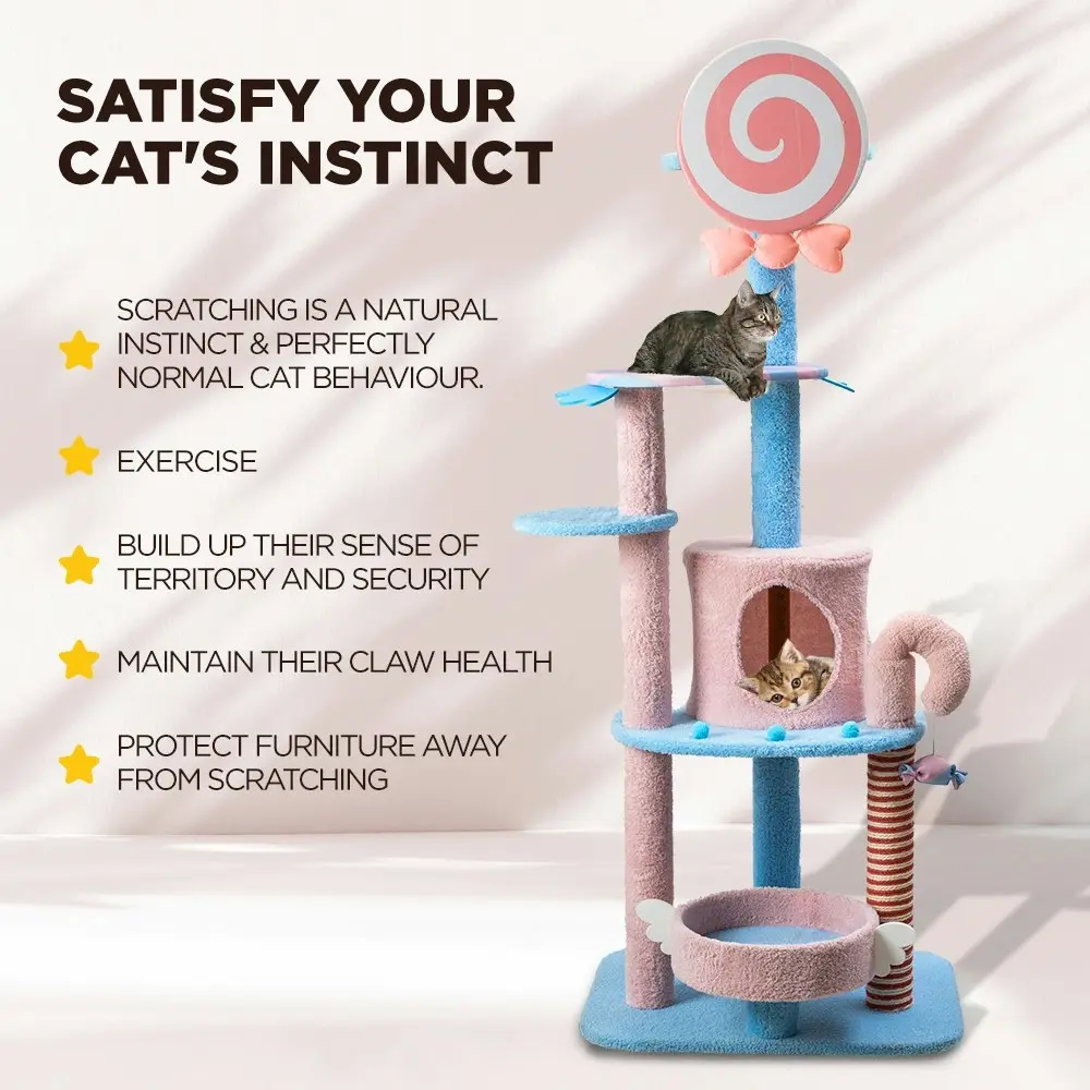 Furbulous 1.52m Lollipop Style Cat Tree Tower & Scratching Post